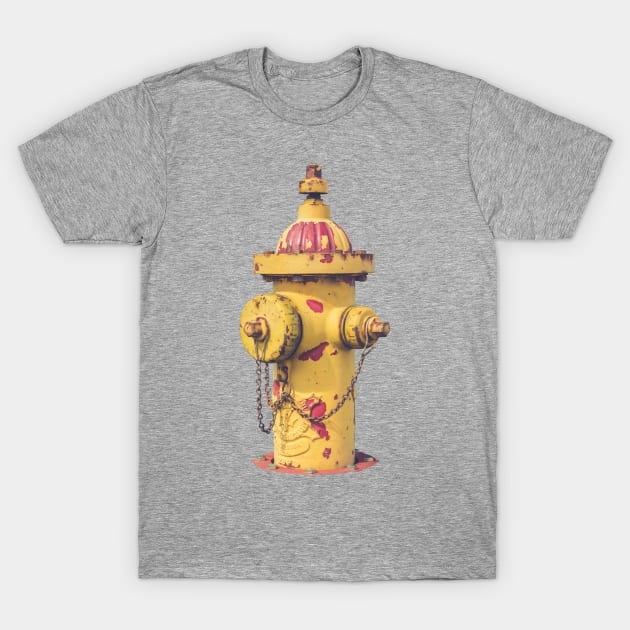 Eddy Valve Peeling Yellow Fire Hydrant T-Shirt by Enzwell